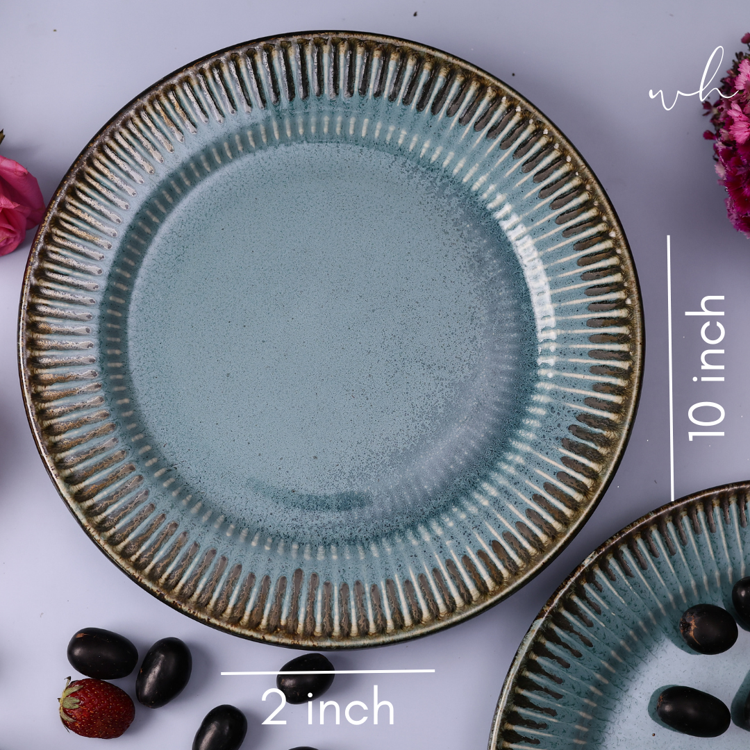 Teal Spiky Dinner Plate Height & Breadth