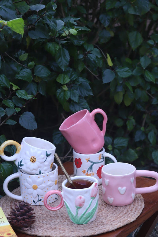 Set of 6 Sunrise Serenity Mugs (for the price of 5) handmade in india