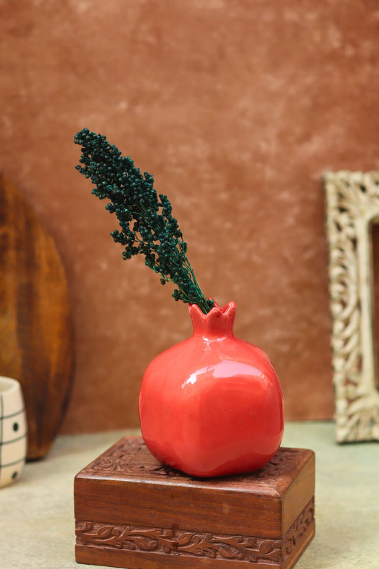 Anar Vase -  Red handmade in India