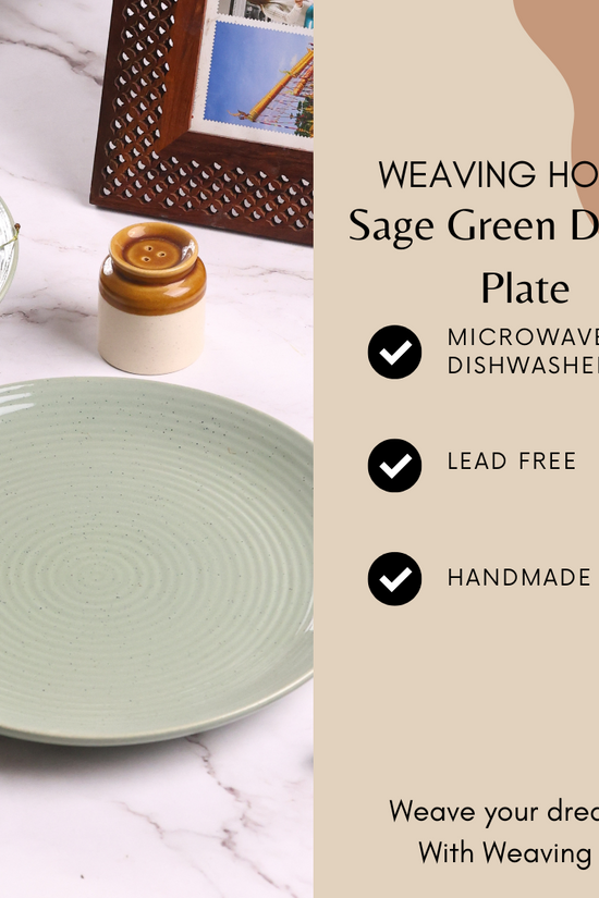Ceramic sage green plate specification