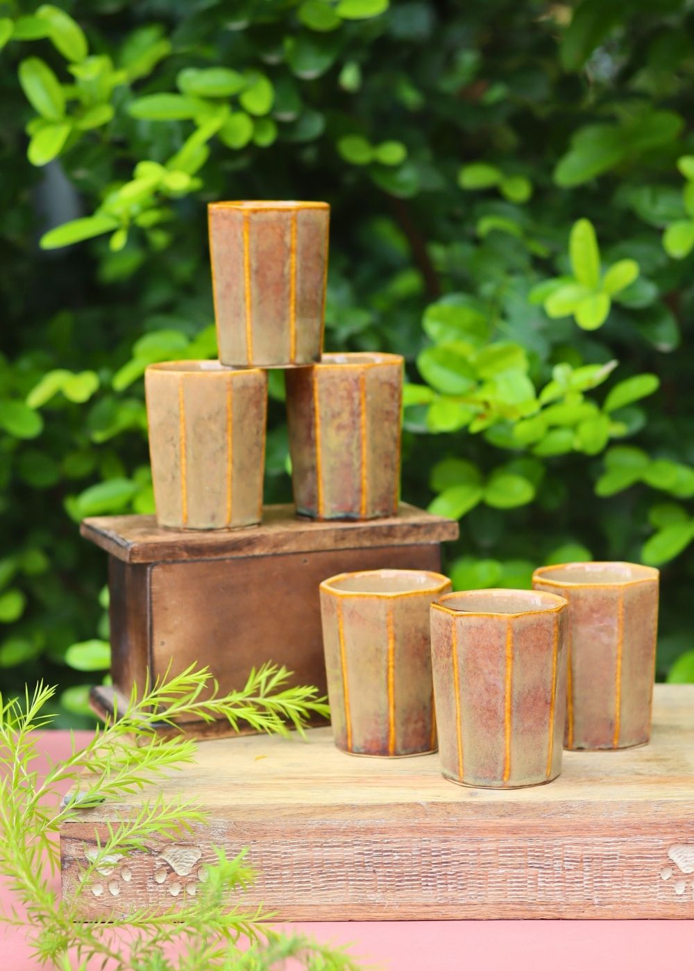 handmade Set of 6 - Mustard Chai Kulhad