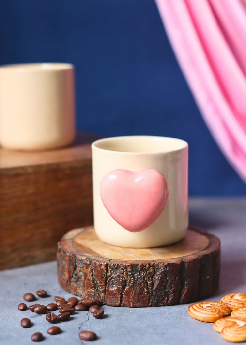 Pink Heartbeat Coffee Mug made by ceramic