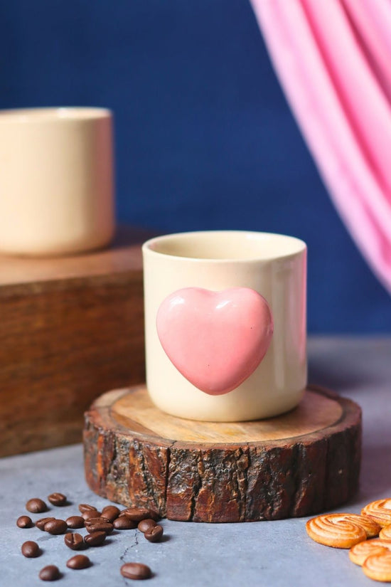 Pink Heartbeat Coffee Mug made by ceramic