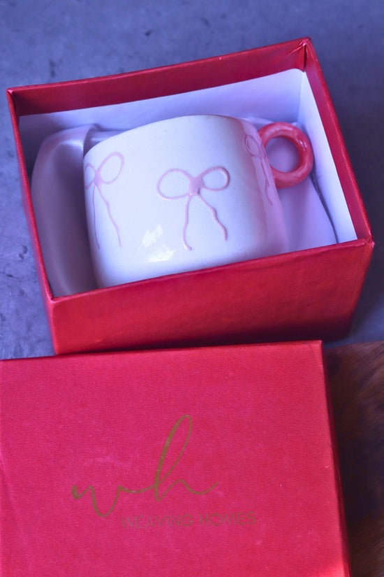 Girlie Bow Mug in a Gift Box handmade in india