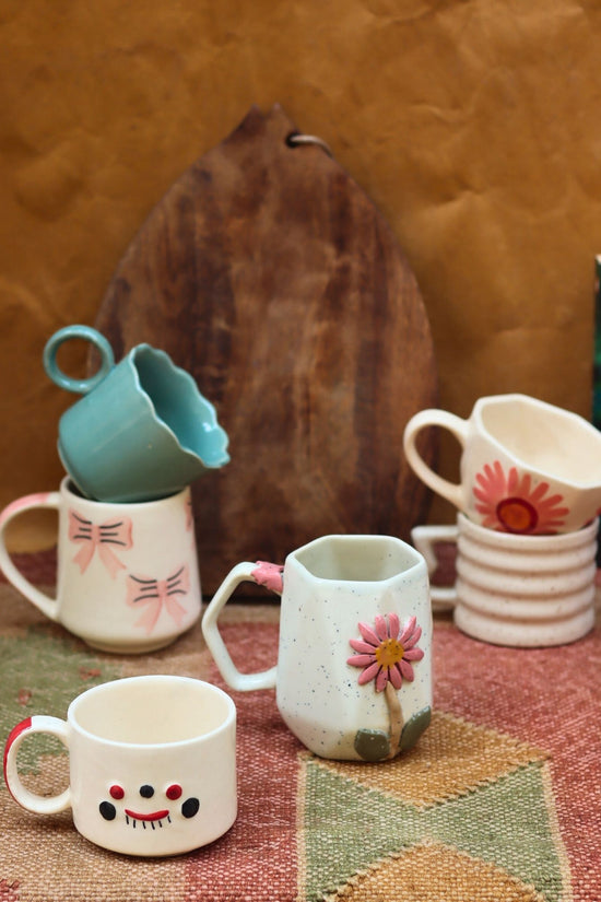 Set of 6 Minimalist coffee Mug (for the price of 5) handmade in India
