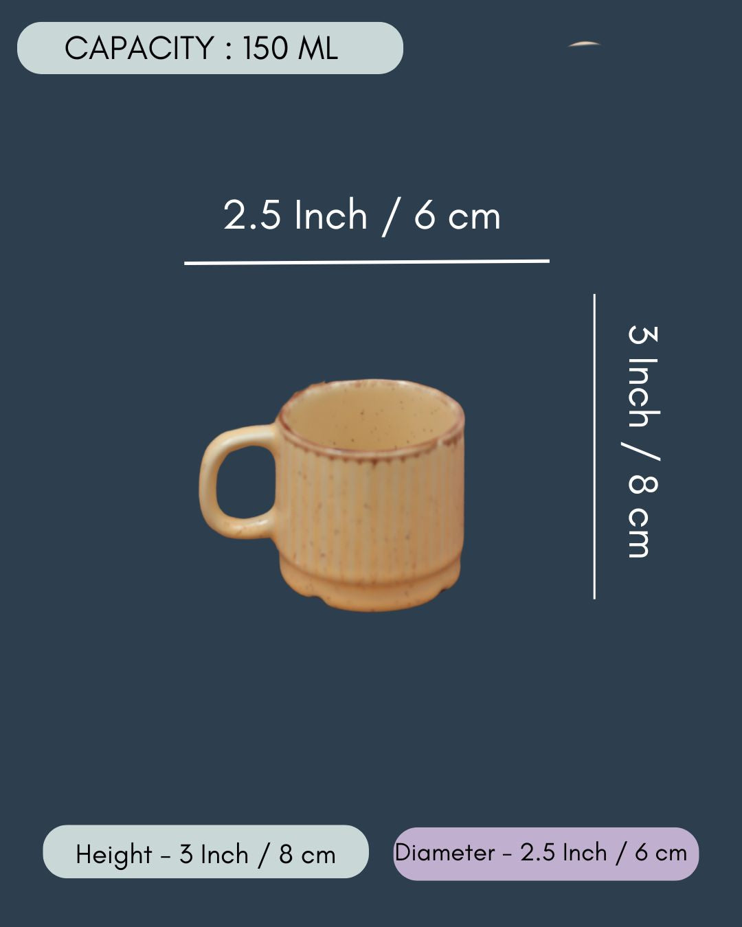 Set of 6 - Ivory Bliss Tea Cups in a gift box