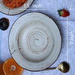 Handmade ceramic pasta plate height & breadth