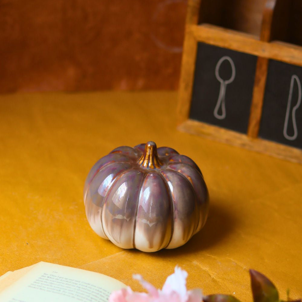 Handmade Shaded brown pumpkin - round