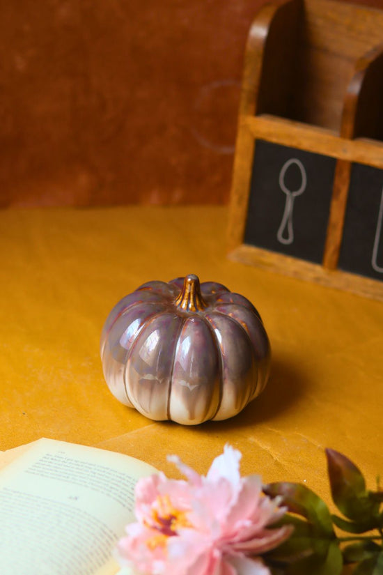 Handmade Shaded brown pumpkin - round