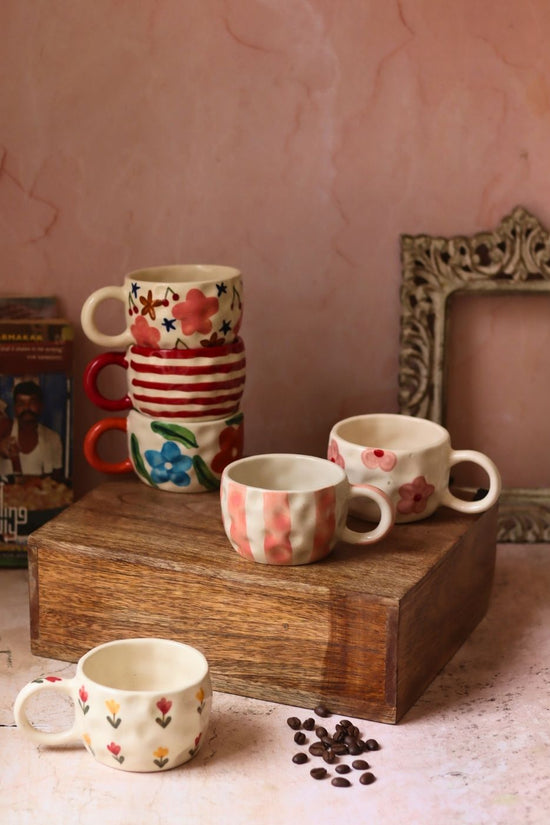 Set of 6 Spring Sips Mugs (for the price of 5) handmade in india