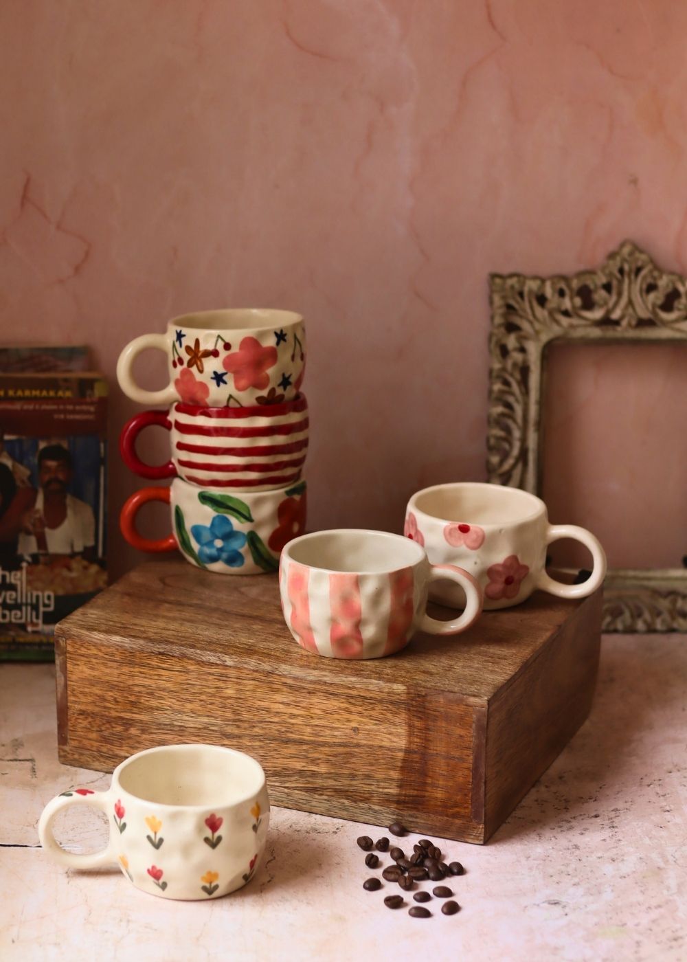 Set of 6 Spring Sips Mugs (for the price of 5) handmade in india