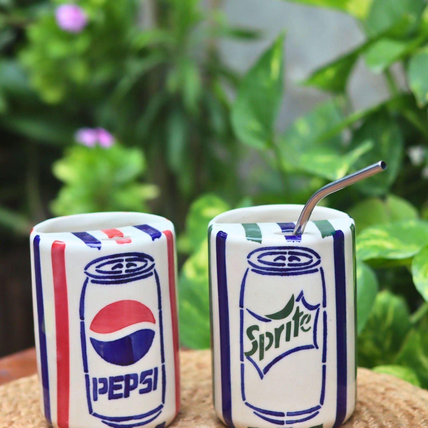 Set of 2 - Pepsi & Sprite Tumbler combo made by ceramic