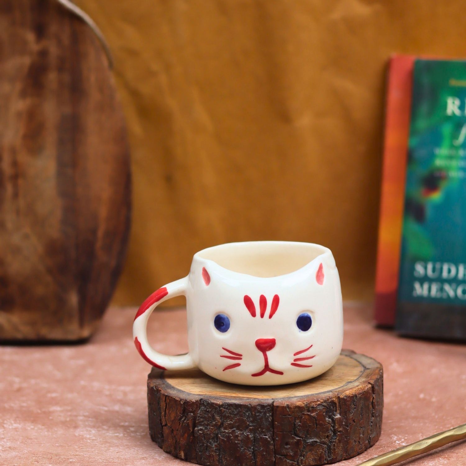 Witty Cat Mug - Red made by ceramic