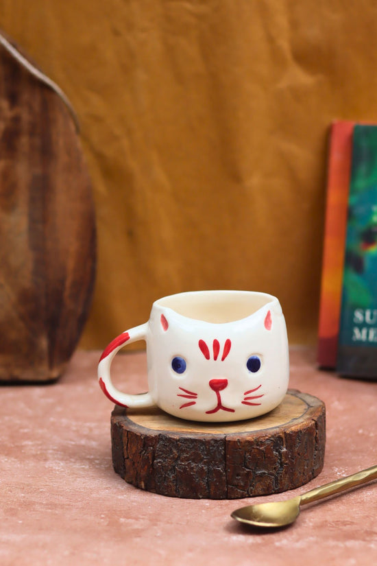 Witty Cat Mug - Red made by ceramic