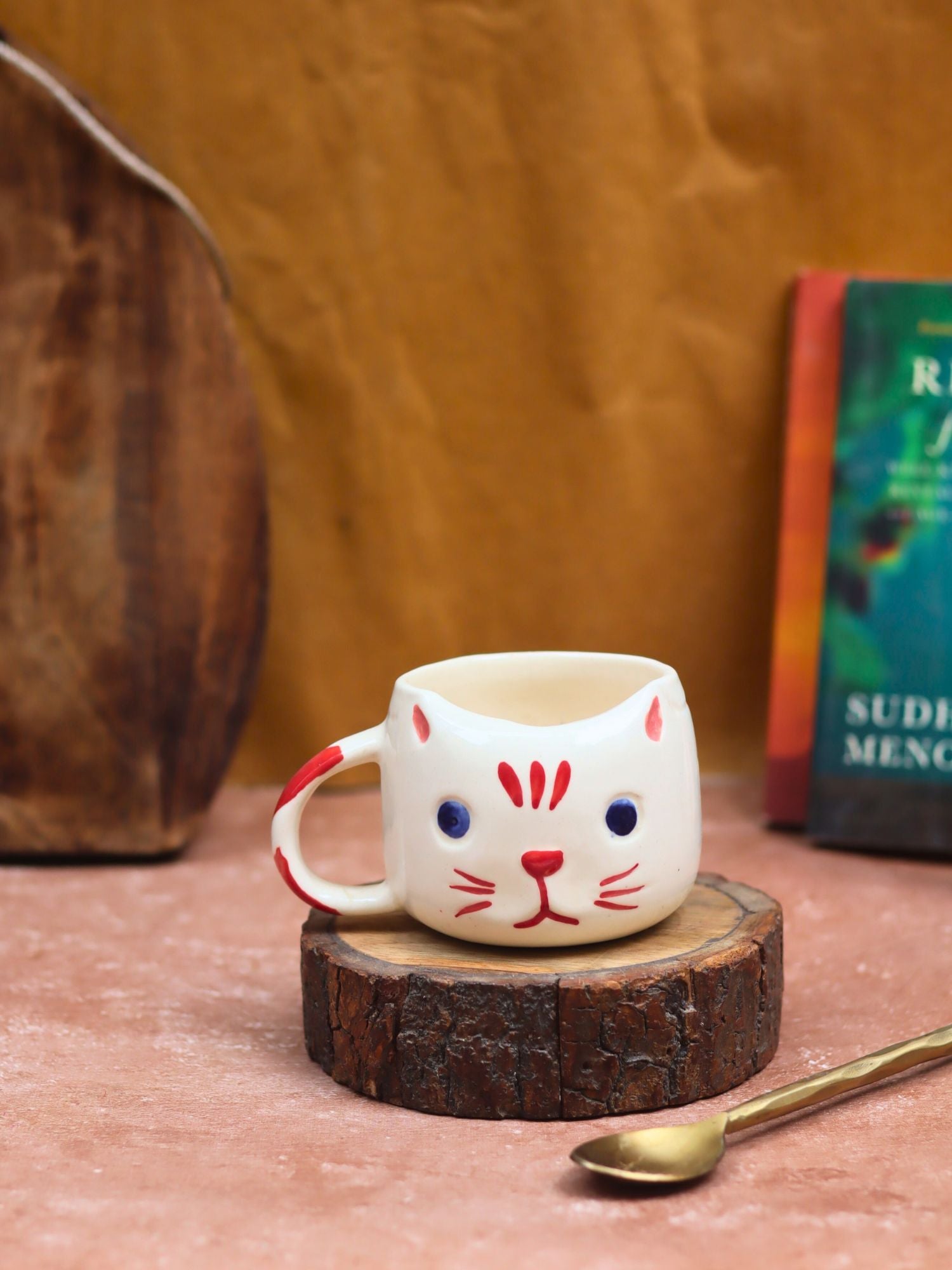 Witty Cat Mug - Red made by ceramic