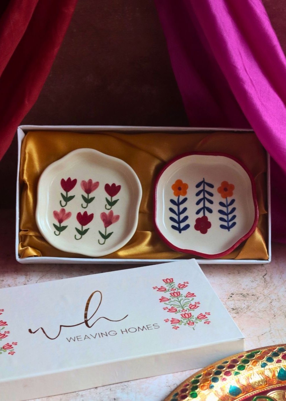 Handmade Floral Handmade Dessert Plate in a Gift Box