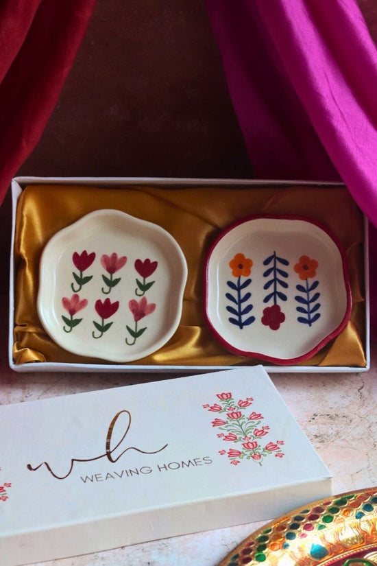 Handmade Floral Handmade Dessert Plate in a Gift Box