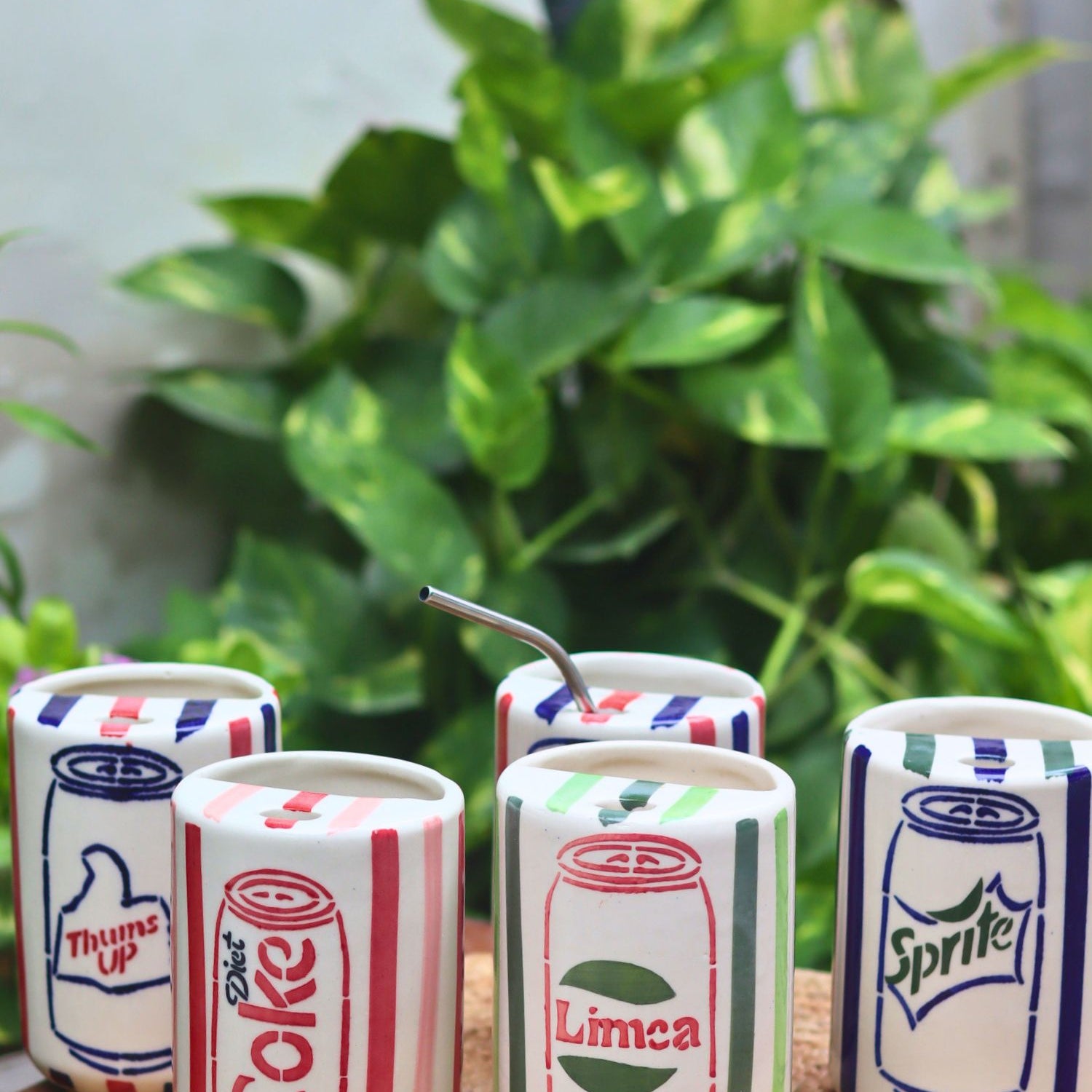 Set of 5 - The Soda Tumblers Combo made by ceramic