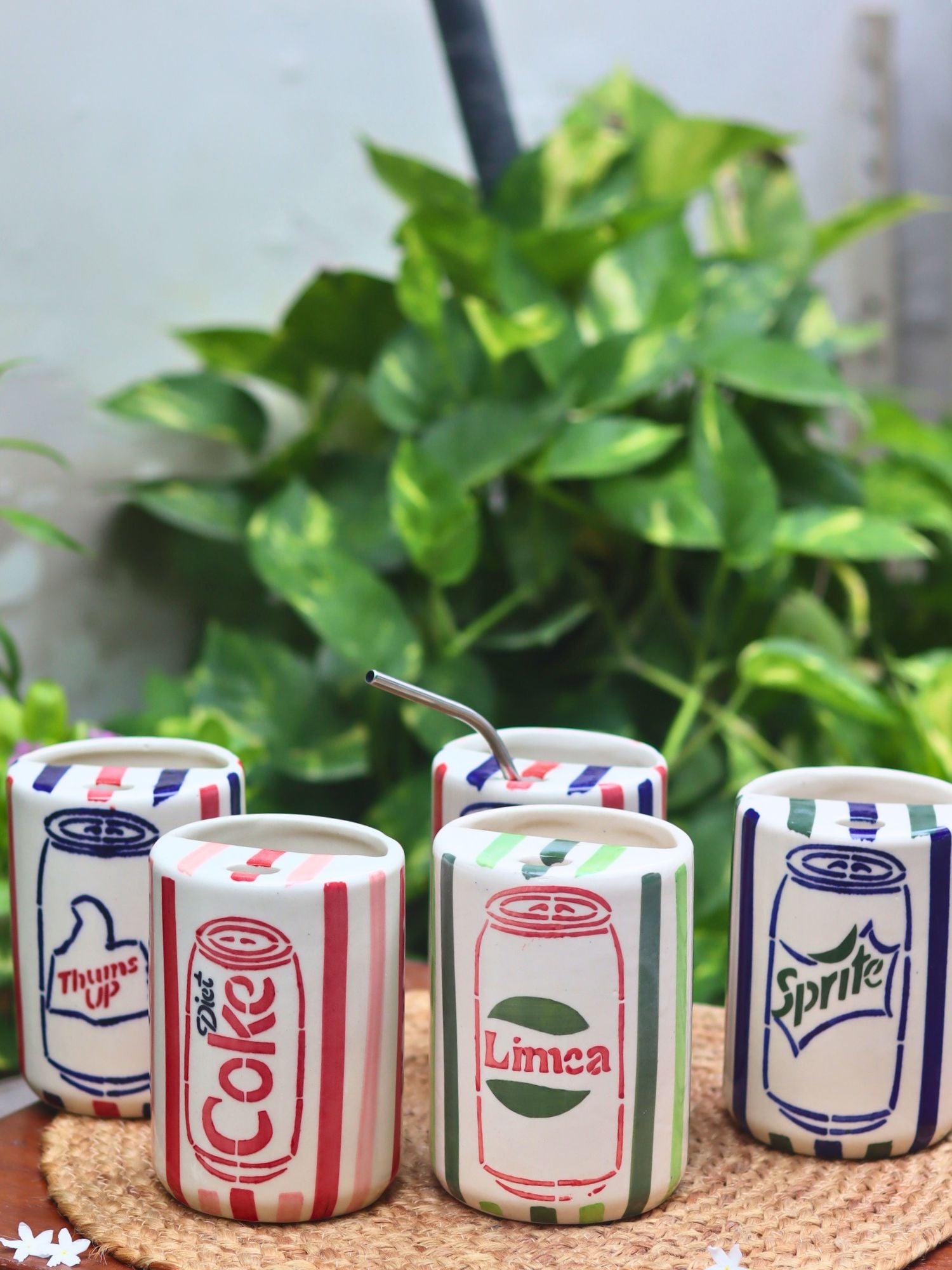 Set of 5 - The Soda Tumblers Combo made by ceramic