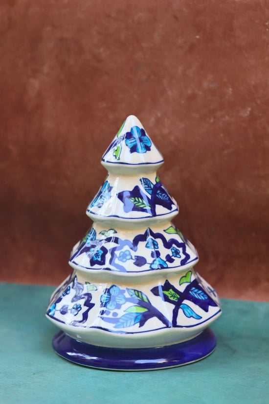 handmade White & Blue Christmas Tree