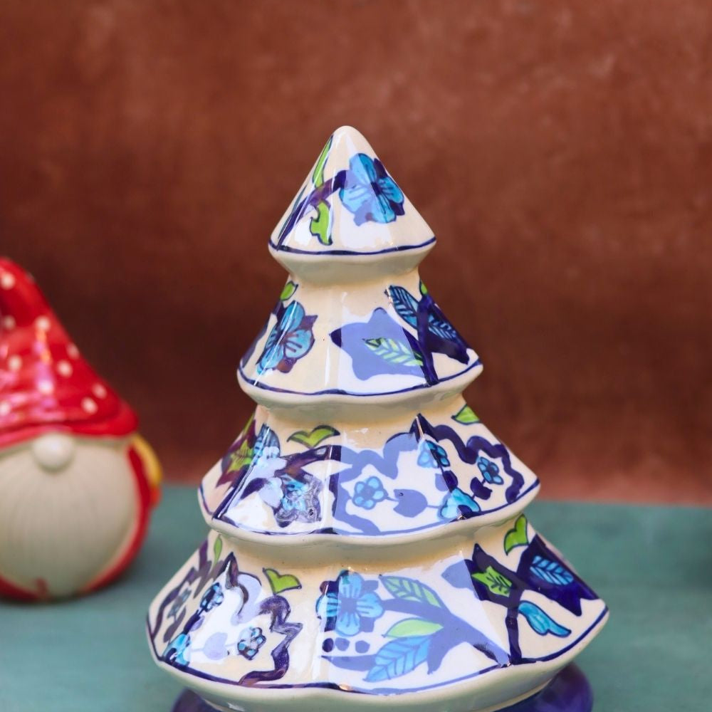 White & Blue Christmas Tree made by ceramic