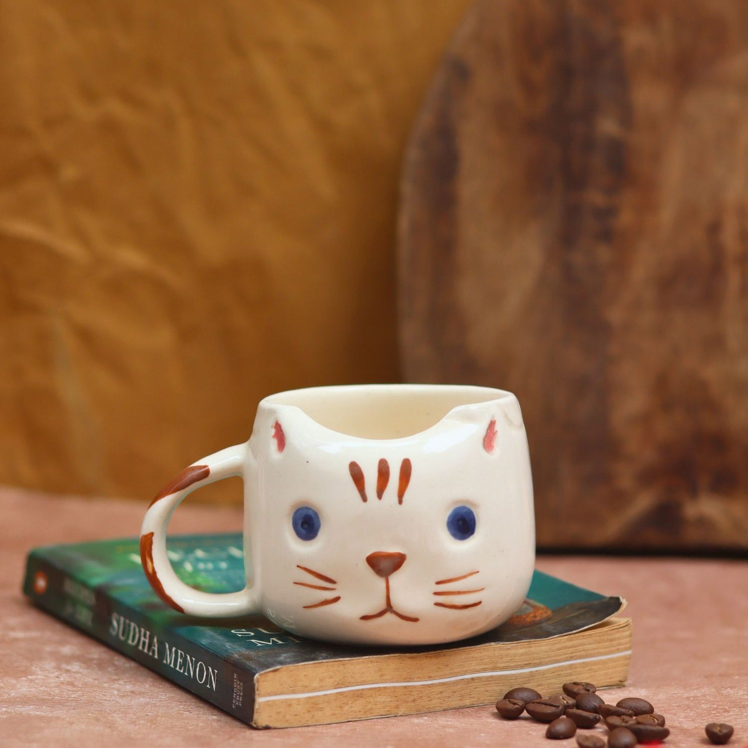 Witty Cat Mug - Brown made by ceramic
