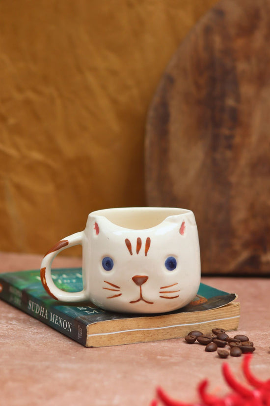 Witty Cat Mug - Brown made by ceramic