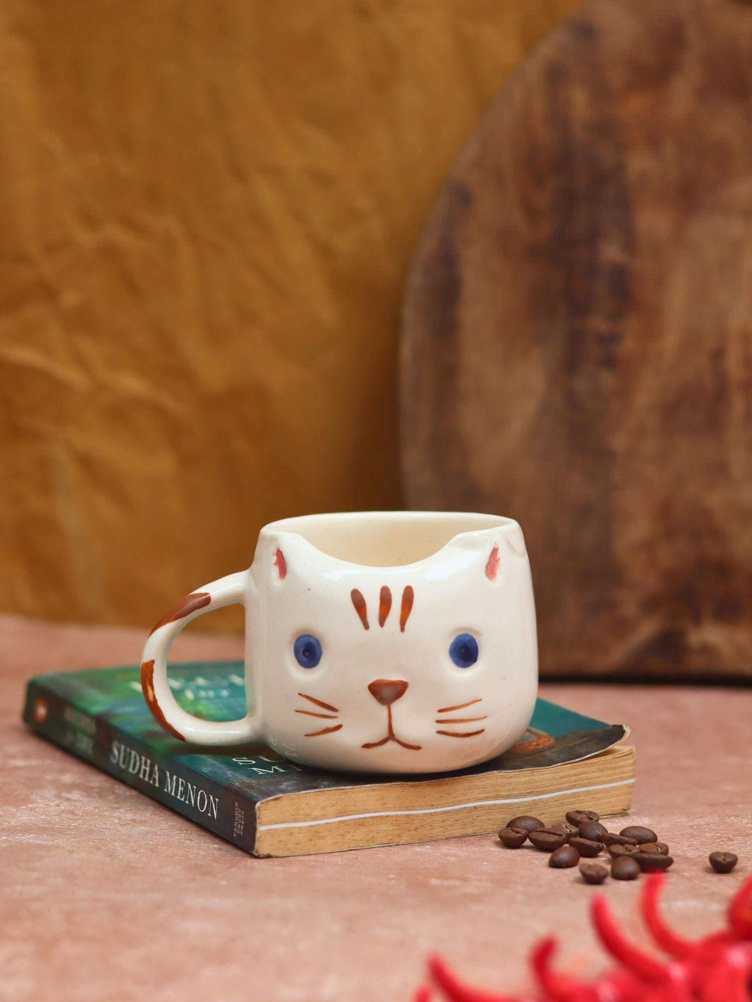 Witty Cat Mug - Brown made by ceramic