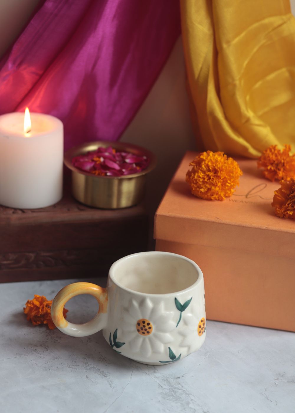 Daisy Mug Diwali Gift Box handmade in india