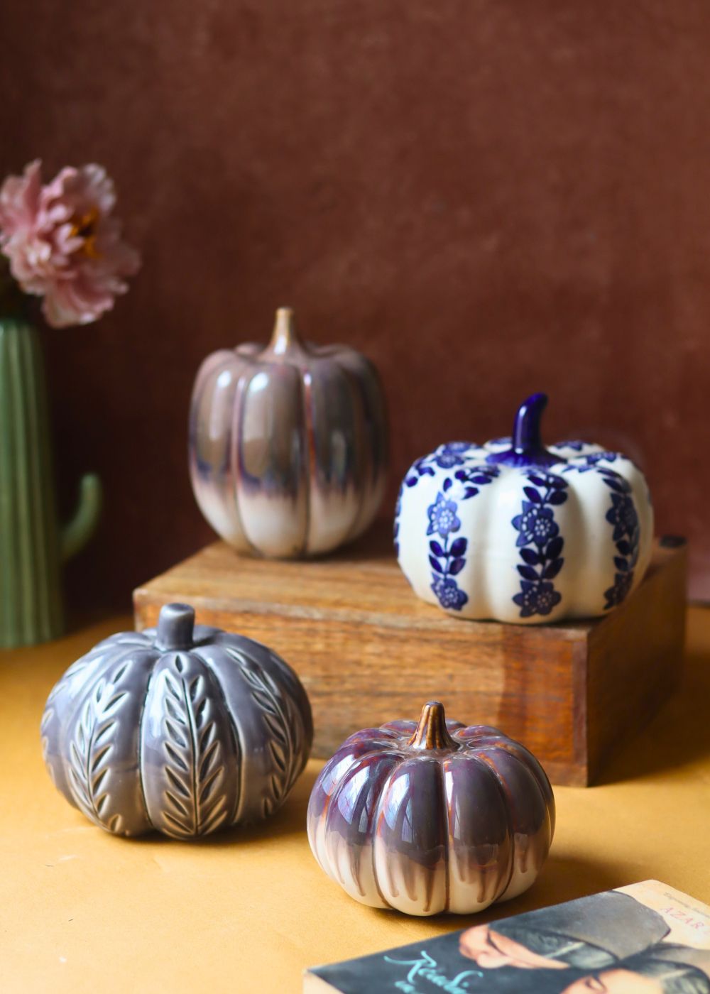 Set of 4 - Pumpkin Dreams Set made by ceramic