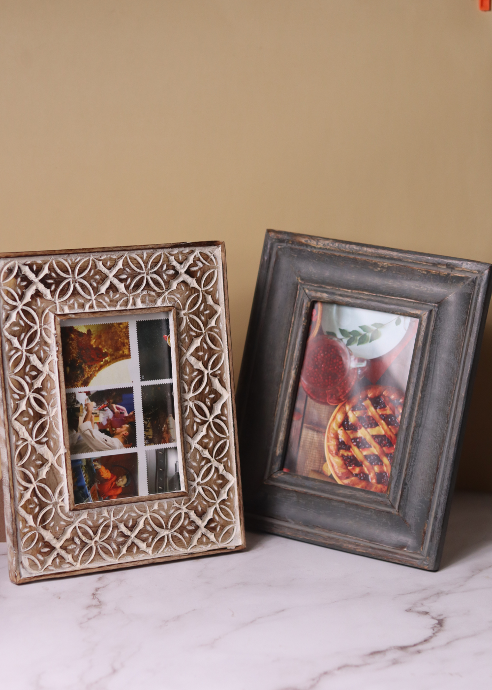 handmade rust & brown wooden photo frame 