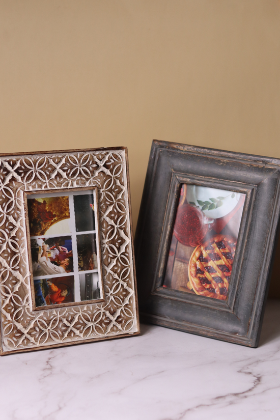 handmade rust & brown wooden photo frame 
