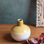 mustard glow vase made by ceramic 