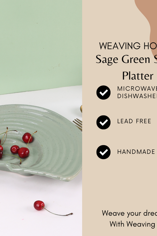 Sage green shell platter signification
