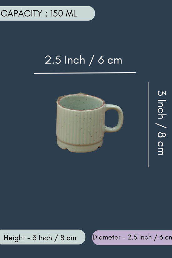 Set of 6 - Mint Bliss Tea Cups in a gift box