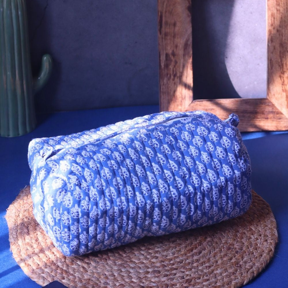 Handmade Indigo Toiletry Bag - Large