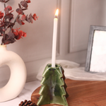 green christmas tree candle 
