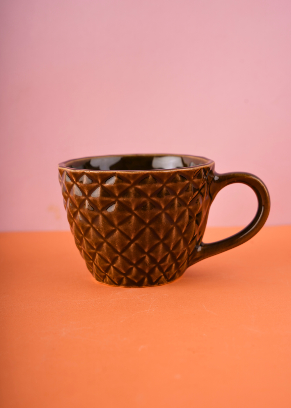 brown diamond mug handmade in india