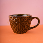 brown diamond mug handmade in india