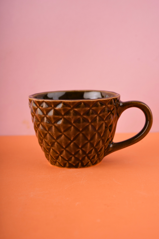 brown diamond mug handmade in india