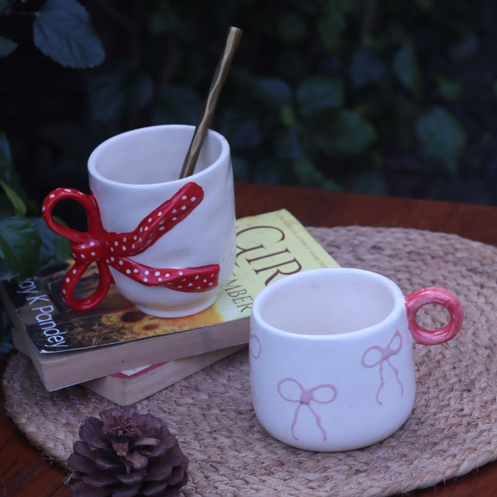 Handmade Pinteresty Bow Mug & Girlie Bow Mug