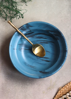 Blue & Black Ceramic Pasta Plate 