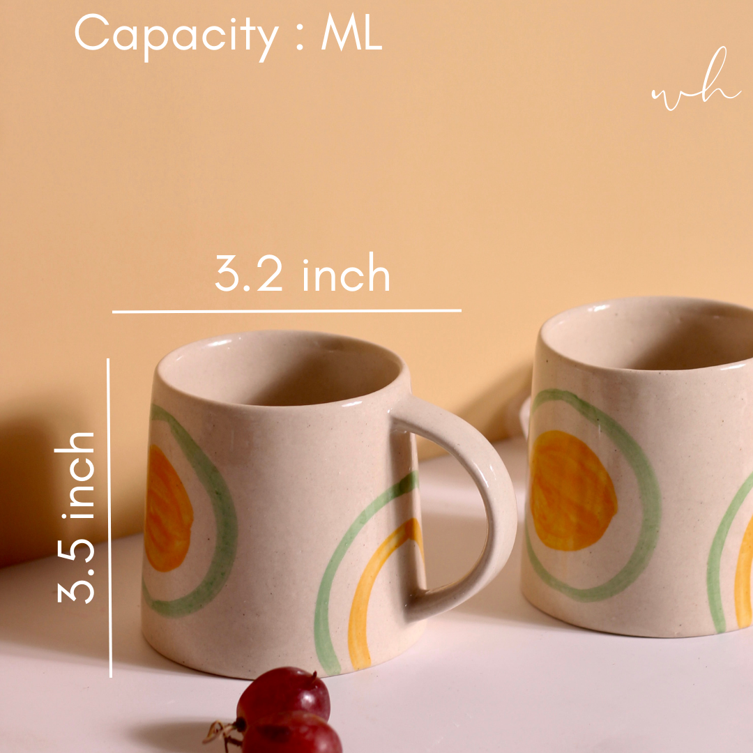 Ceramic coffee mugs height & breadth
