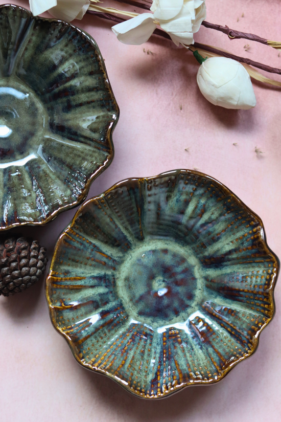Olive handmade ceramic bowls 