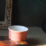 Pink & white handmade ceramic kitchenware ramekin