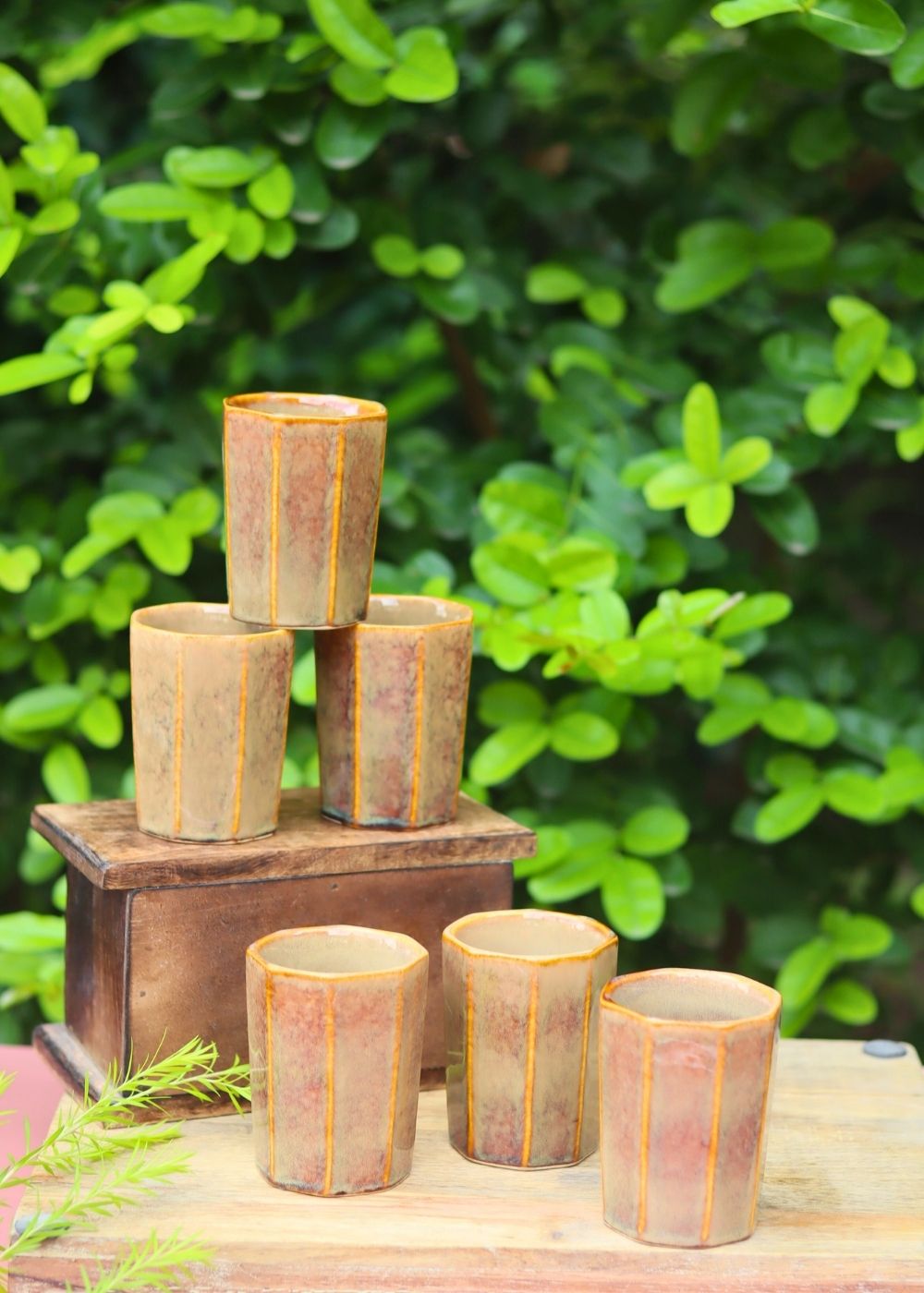 Set of 6 - Mustard Chai Kulhad made by ceramic