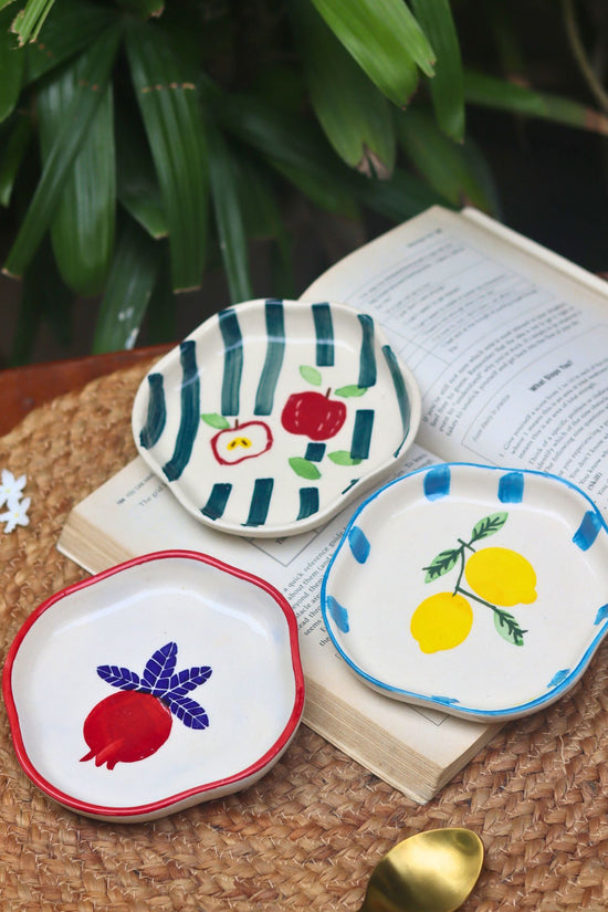 Set of 3 - Fruity Bites Dessert Plates combo with Premium quality material
