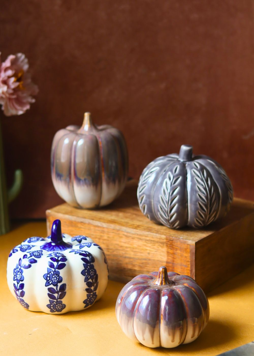 Set of 4 - Pumpkin Dreams Set handmade in India