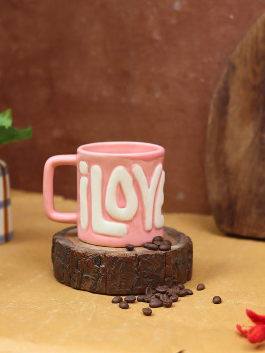 Love Embossed Mug made by ceramic