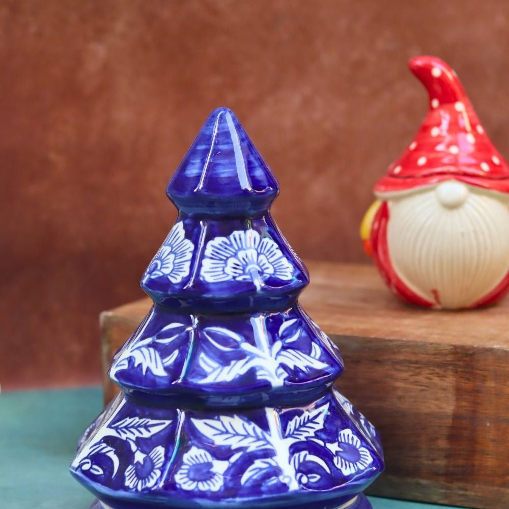 Royal Blue Christmas Tree made by ceramic